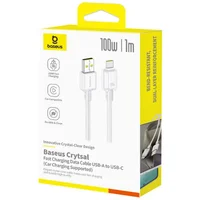 Дата кабель Baseus Crystal USB to Type-C 100W (1m) (E04279) Moon White