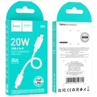 Дата кабель Hoco X96 Hyper Type-C to Lightning 20W (0.25m) White