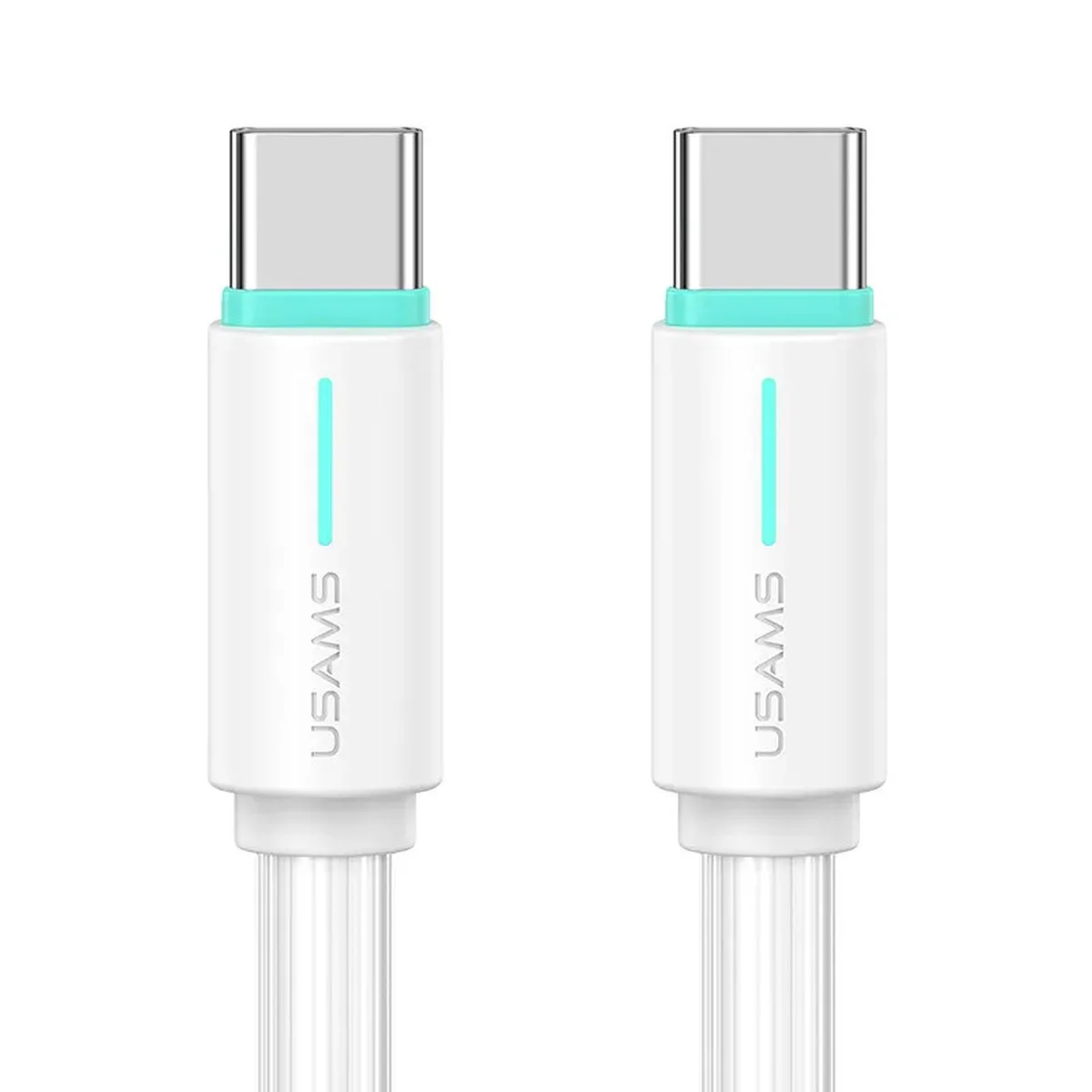 Дата кабель Usams US-SJ734 Bicolor Charging YR Ser. Type-C to Type-C 60W (1m) White