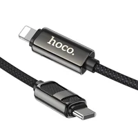 Дата кабель Hoco U137 Line with display Type-C to Lightning 27W (1.2m) Black