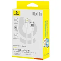 Дата кабель Baseus Display 2 USB to Type-C 100W (1m) (P10382701) Moon White