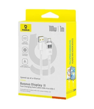 Дата кабель Baseus Display 2 USB to Type-C 100W (1m) (P10382701) Moon White