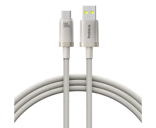Дата кабель Baseus Titanium Alloy Fast Charging USB to Type-C 100W (1m) (P10378102) Galaxy Titanium Gold