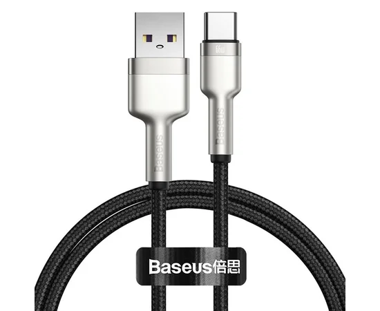 Дата кабель Baseus Cafule Metal Data USB to Type-C 66W (1m) (CAKF00010) Black