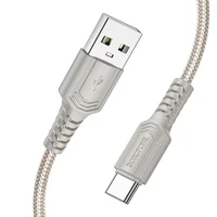 Дата кабель Borofone BX116 Certain USB для Type-C 3A (1m) Gray