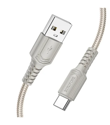 Дата кабель Borofone BX116 Certain USB to Type-C 3A (1m) Gray