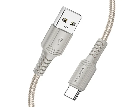 Дата кабель Borofone BX116 Certain USB to Type-C 3A (1m) Gray