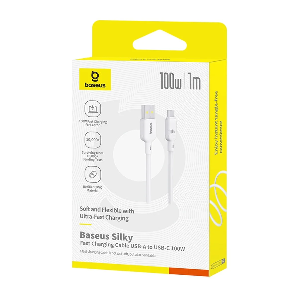 Дата кабель Baseus Silky Series OS Fast Charging USB Type-C 100W (1m) (P10377703) Moon White