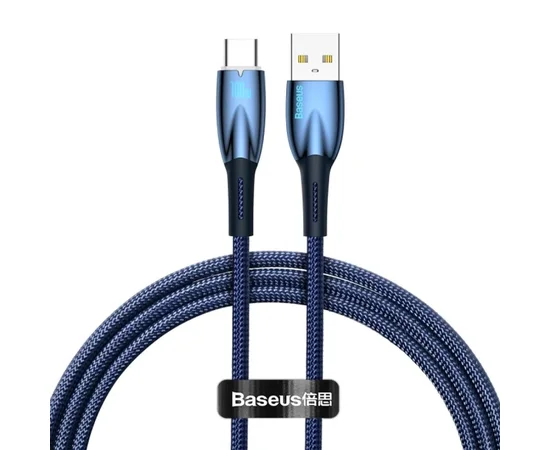 Дата кабель Baseus Glimmer Series Fast Charging Data Cable USB to Type-C 100W 2m (CADH00050) Blue