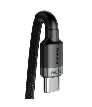 Дата кабель Baseus Cafule Type-C to Type-C PD2.0 100W (2m) (CATKLF-AL) Gray / Black