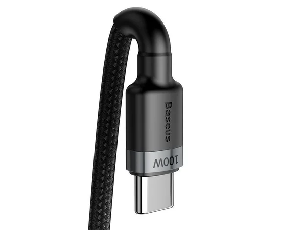 Дата кабель Baseus Cafule Type-C to Type-C PD2.0 100W (2m) (CATKLF-AL) Gray / Black