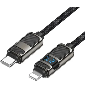 Дата кабель Hoco U137 Line with display Type-C to Lightning 27W (1.2m) Black