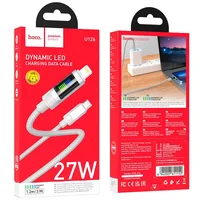 Дата кабель Hoco U126 Lantern 27W Type-C to Lightning (1.2m) Gray