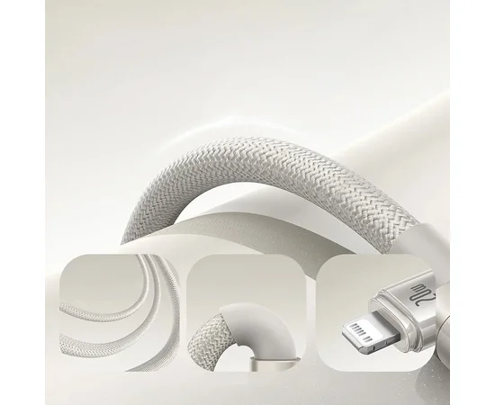 Дата кабель Baseus Titanium Alloy Fast Charging Type-C to Lightning 20W (1m) (P10378101) Galaxy Titanium Gold