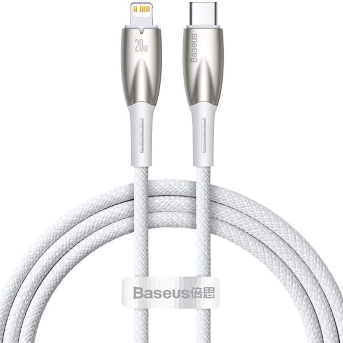 Дата кабель Baseus Glimmer Series Fast Charging Data Cable Type-C to Lightning 20W 1m (CADH000001) White