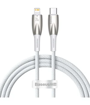 Дата кабель Baseus Glimmer Series Fast Charging Data Cable Type-C to Lightning 20W 1m (CADH000001) White