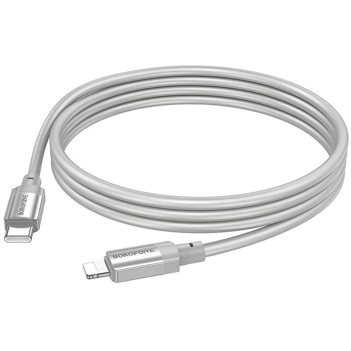Дата кабель Borofone BX108 Start silicone Type-C to Lightning 27W (1m) Gray