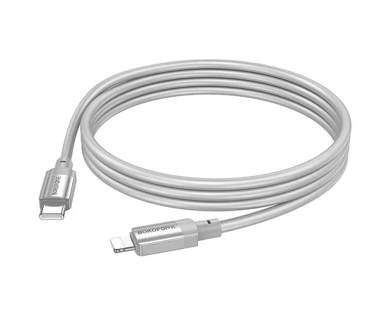 Дата кабель Borofone BX108 Start silicone Type-C to Lightning 27W (1m) Gray