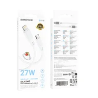 Дата кабель Borofone BX115 Lotto Type-C to Lightning 27W (1m) White