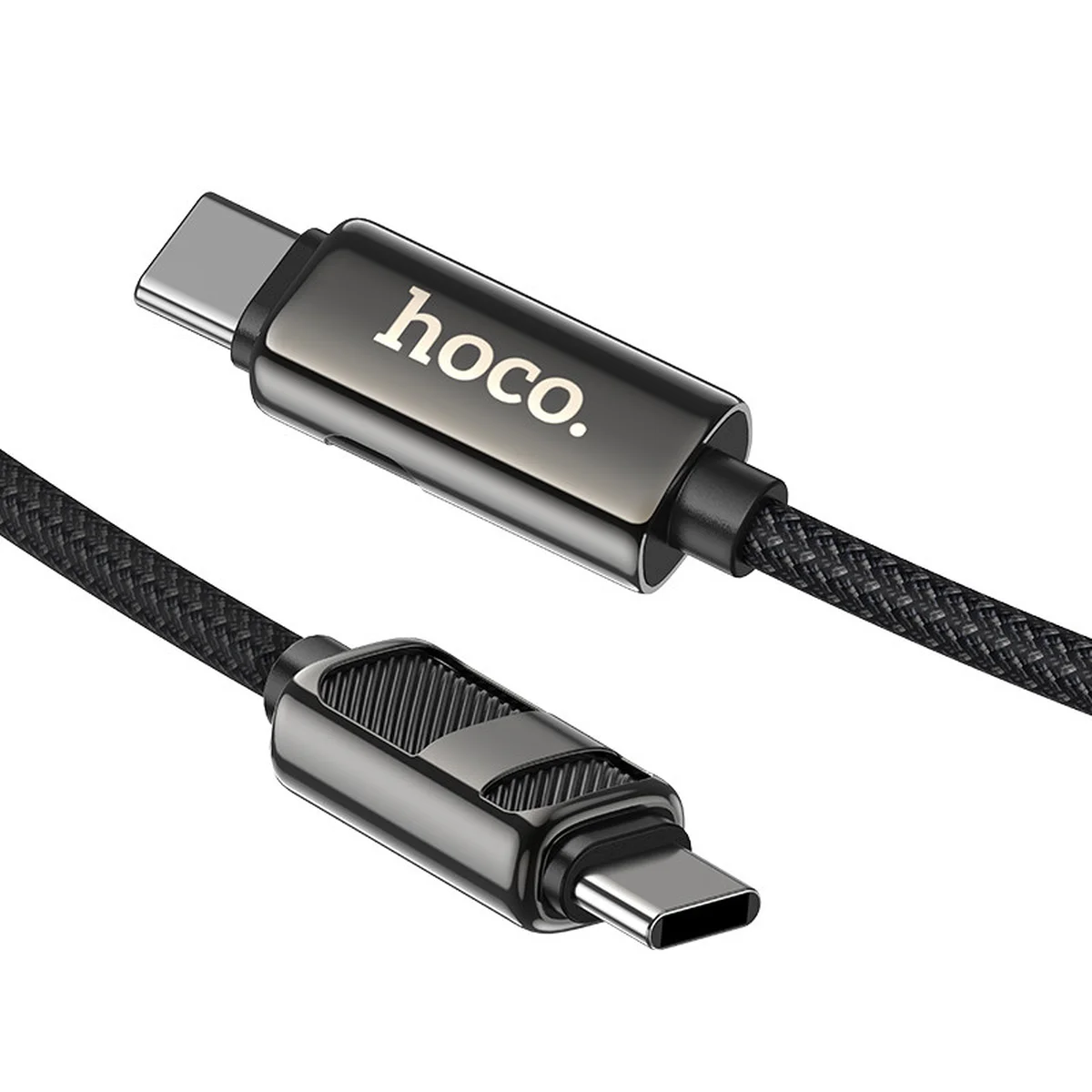 Дата кабель Hoco U137 Line with display Type-C to Type-C 60W (1.2m) Black