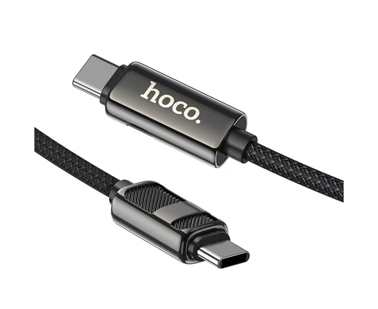Дата кабель Hoco U137 Line with display Type-C to Type-C 60W (1.2m) Black