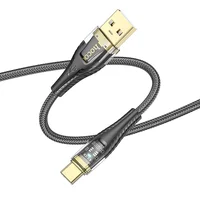 Дата кабель Hoco U121 Gold standard Transparent Discovery Edition USB to Type-C (1.2m) Black