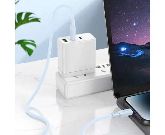 Дата кабель Borofone BX115 Lotto USB to Type-C 3A (1m) Blue