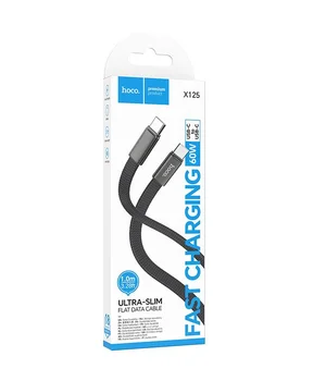 Дата кабель Hoco X125 Exceso Type-C to Type-C 60W (1m) Black