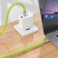 Дата кабель-шнурок Hoco GH7 Elegant Type-C to Type-C (1.8m) Fluorescent Green