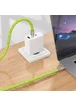 Дата кабель-шнурок Hoco GH7 Elegant Type-C to Type-C (1.8m) Fluorescent Green