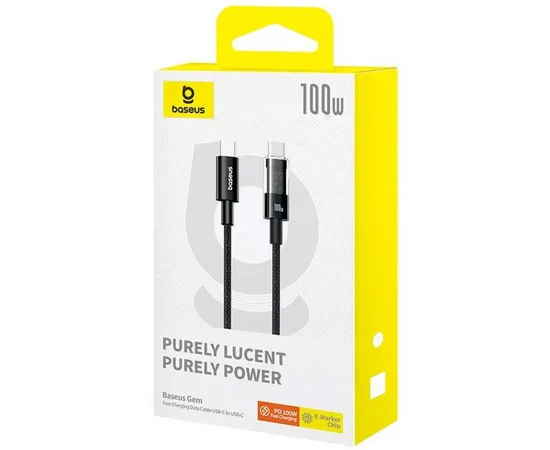 Дата кабель Baseus Gem Fast Charging Type-C to Type-C 100W (2m) (P10373000111-01) Cluster Black