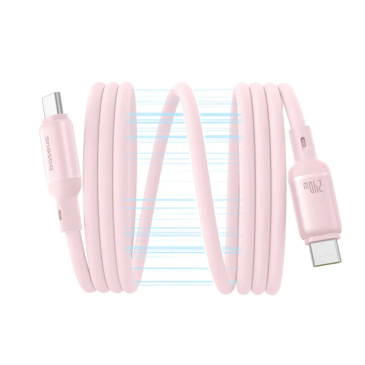 Дата кабель Baseus PicoGo Magnetic Liquid Silicone Type-C to Type-C 240W (1m) (P10376800) Baby Pink