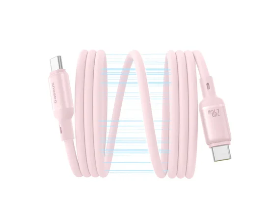 Дата кабель Baseus PicoGo Magnetic Liquid Silicone Type-C to Type-C 240W (1m) (P10376800) Baby Pink