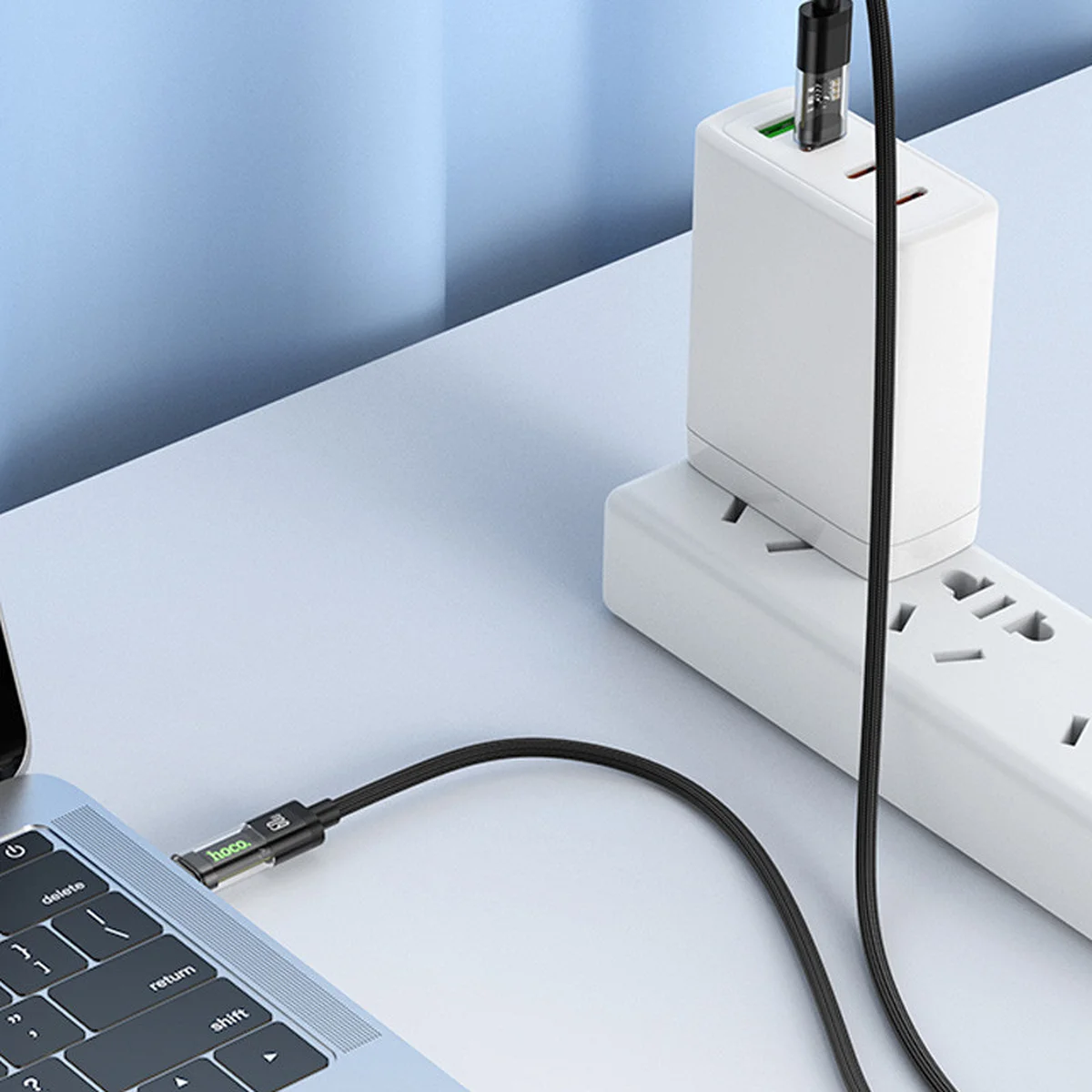 Дата кабель Hoco U116 Transparent Discovery Edition 60W Type-C to Type-C (1.2m) Black