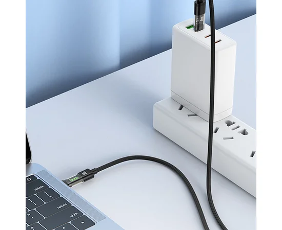 Дата кабель Hoco U116 Transparent Discovery Edition 60W Type-C to Type-C (1.2m) Black