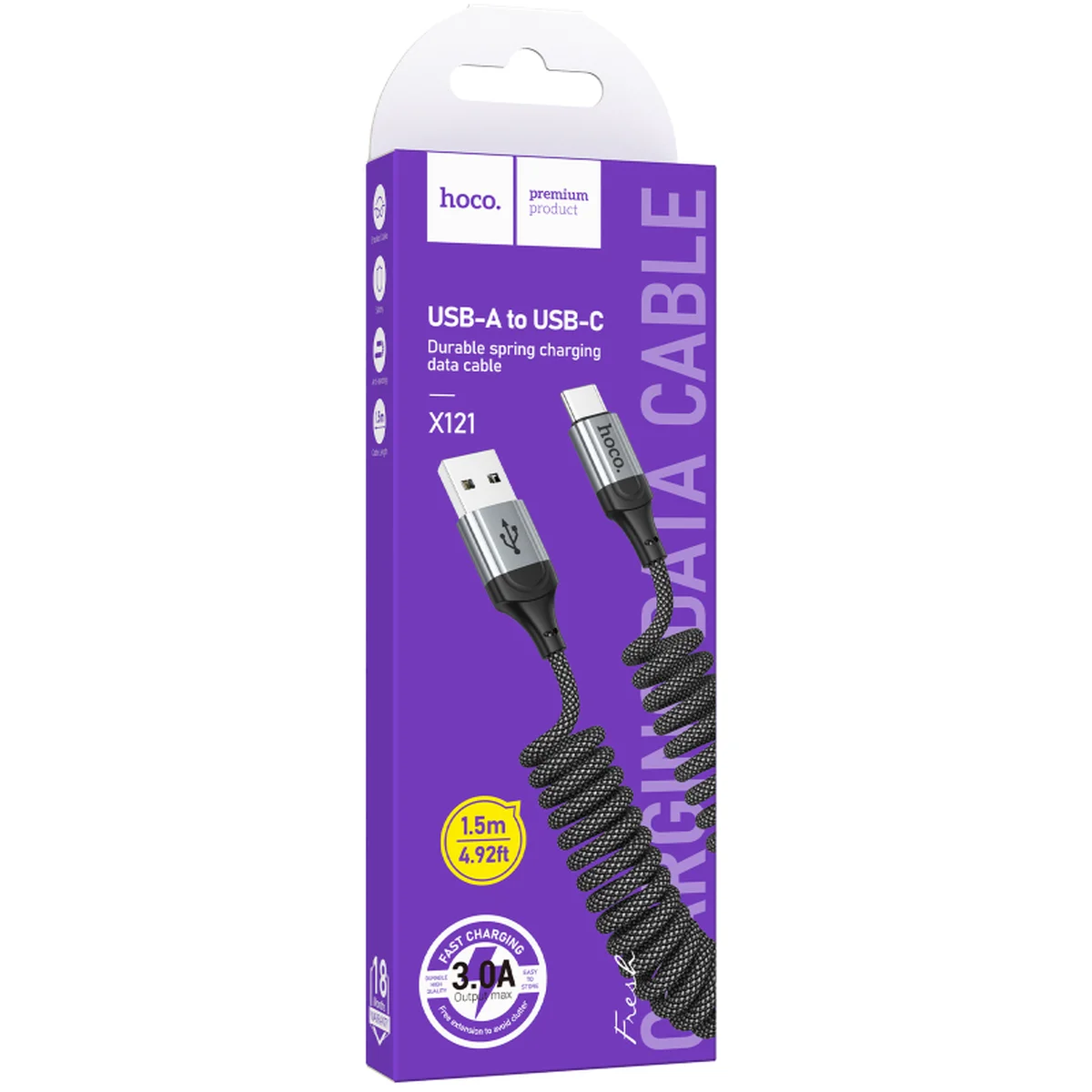 Дата кабель Hoco X121 Nuevo USB to Type-C 3A (1.5m) Black