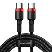 Дата кабель Baseus Cafule Type-C to Type-C PD2.0 100W (2m) (CATKLF-AL) Red / Black