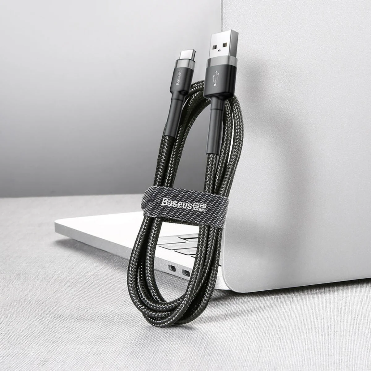 Дата кабель Baseus Cafule USB to Type-C Cable 3A (0.5m) (CATKLF-A) Серый / Черный