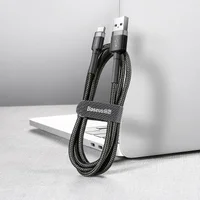 Дата кабель Baseus Cafule USB to Type-C Cable 3A (0.5m) (CATKLF-A) Серый / Черный