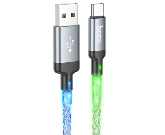 Дата кабель Hoco U112 Shine 2.4A USB to Type-C (1m) Gray