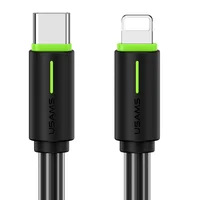 Дата кабель Usams US-SJ735 Bicolor Charging YR Ser. Type-C to Lightning 30W (1m) Black