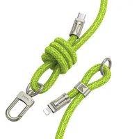 Дата кабель-шнурок Hoco GH7 Elegant Type-C to Lightning (1.8m) Fluorescent Green