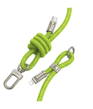 Дата кабель-шнурок Hoco GH7 Elegant Type-C to Lightning (1.8m) Fluorescent Green
