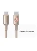 Дата кабель Usams US-SJ752 With Colorful Light Huan Ser. Type-C to Type-C 60W (1.2m) Desert Titanium