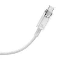 Дата кабель Baseus Explorer USB to Type-C 100W with Smart Temperature Control (1m) (CATS01040) White