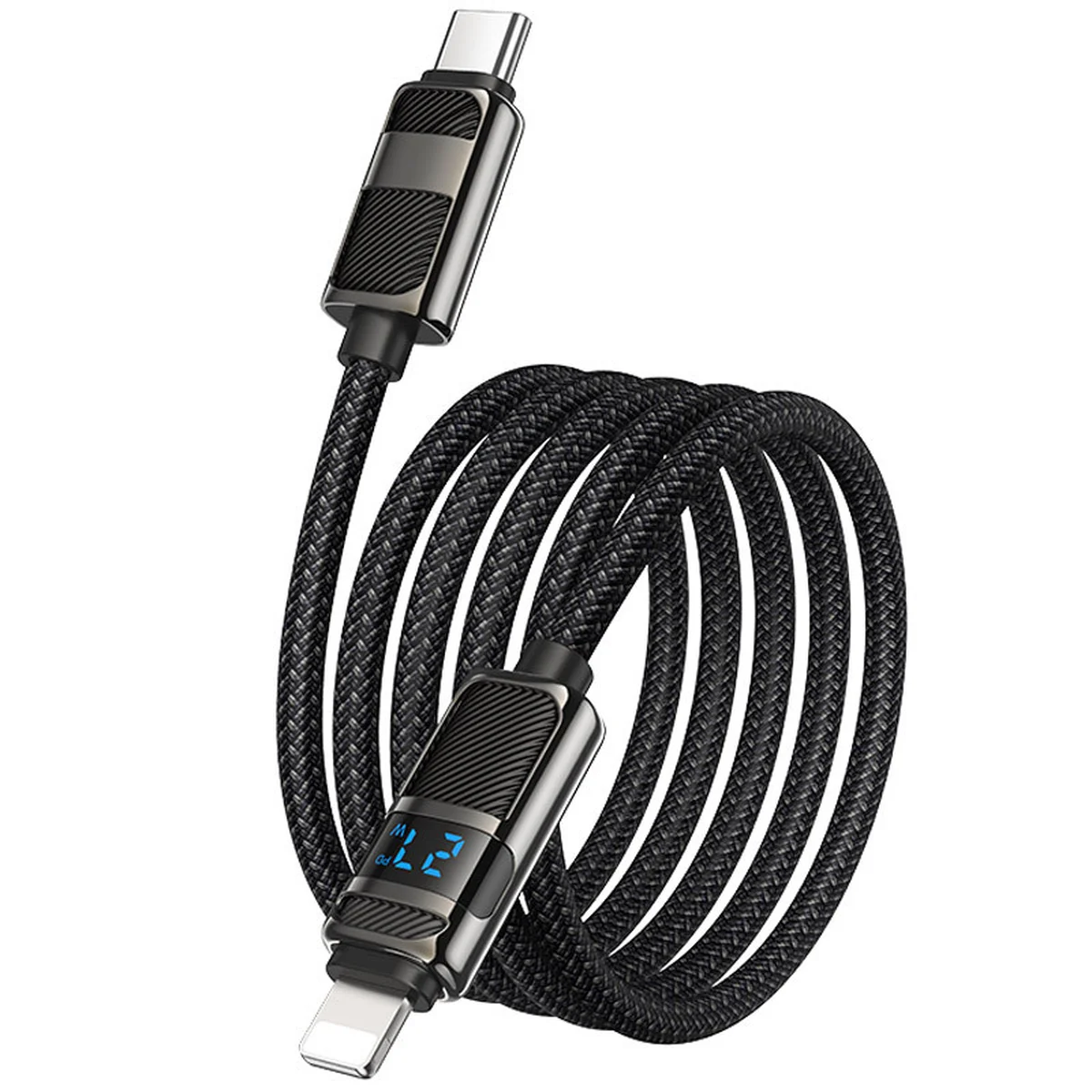 Дата кабель Hoco U137 Line with display Type-C to Lightning 27W (1.2m) Black