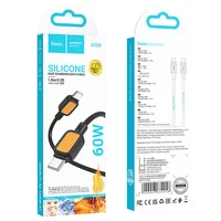 Дата кабель Hoco X108 Benefit 60W Type-C to Type-C (1m) Black
