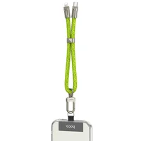 Дата кабель-шнурок Hoco GH5 Elegant Type-C to Lightning (0.21m) Fluorescent Green