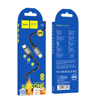 Дата кабель Hoco X86 Spear Type-C to Type-C 60W (1m) Black