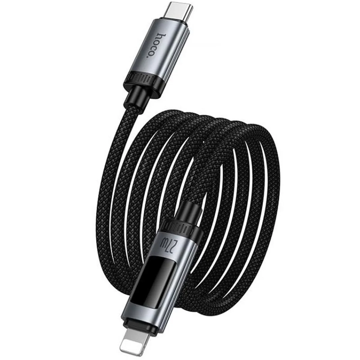 Дата кабель Hoco U148 Lord with display Type-C to Lightning 27W (1.2m) Black